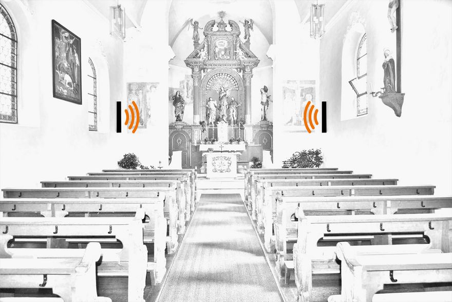Fohhn LC lijnbronluidsprekers geven het frequentiebereik van spraak en zang weer en zijn kosteneffectiever dan andere oplossingen voor kerken.
